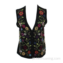 Damie V-Neck Black Vest Knit Sweter